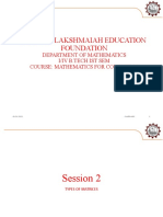 Koneru Lakshmaiah Education Foundation: Department of Mathematics I/Iv B.Tech Ist Sem Course: Mathematics For Computing