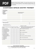 Confined Space Entry Permit Template | PDF | Occupational Safety And ...