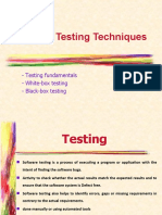 Software Testing Techniques: - Testing Fundamentals - White-Box Testing - Black-Box Testing