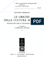 Le Origini Della Cultura Europea. Rivelazioni Della Linguistica Storica by Giovanni Semerano