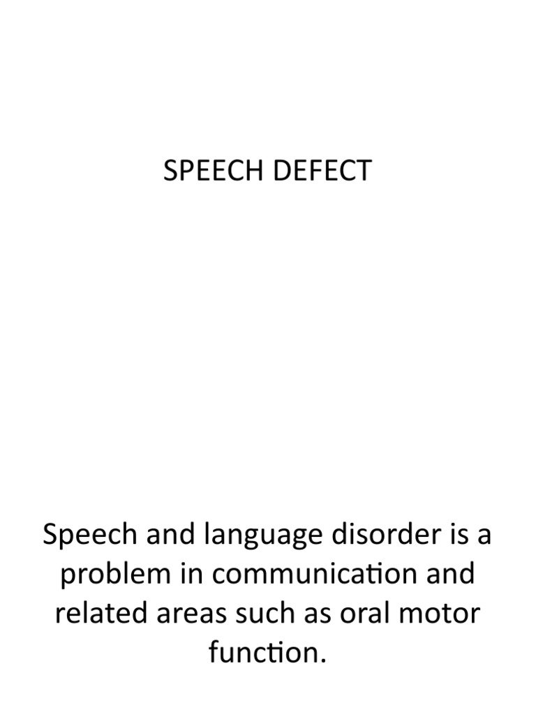 speech defect simple definition