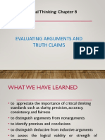 Evaluating Arguments and Truth Claims: Critical Thinking: Chapter 8