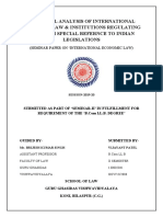 A Critical Analysis of International Economic Law & Institutions Regulating I.E.L. With Special Refernce To Indian Legislations