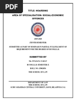 Title-Hoarding Area of Specialisation - Social-Economic Offences