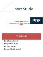 Cohort Study: Dr. Menaga MBBS, MD Department of Community Medicine GDMC