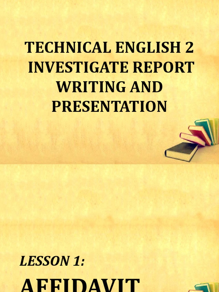 Technical English 2 Lesson 1 PDF Affidavit Common Law