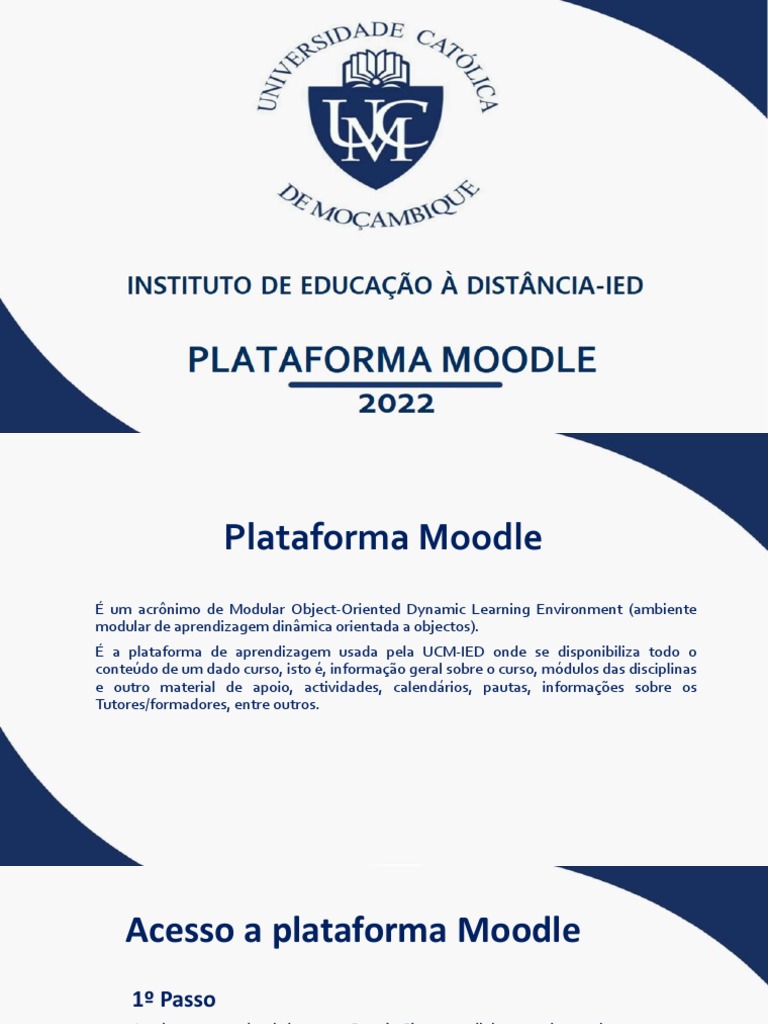 Guia de Acesso à Plataforma Moodle UCM | PDF | Moodle | Informática