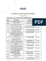 Atividades e Cronograma Curso de Auxiliar de Farmácia