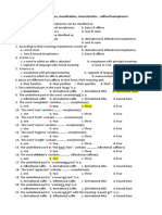 TUẦN 1: Morpheme: definition, classification, characteristics, suffixal homophones Test 1