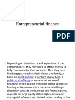 Entrepreneur finance sources bootstrapping external