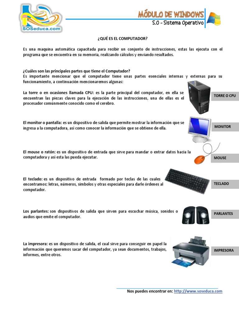 1-Computador y Sus Partes | PDF | Periférico | Hardware de la computadora