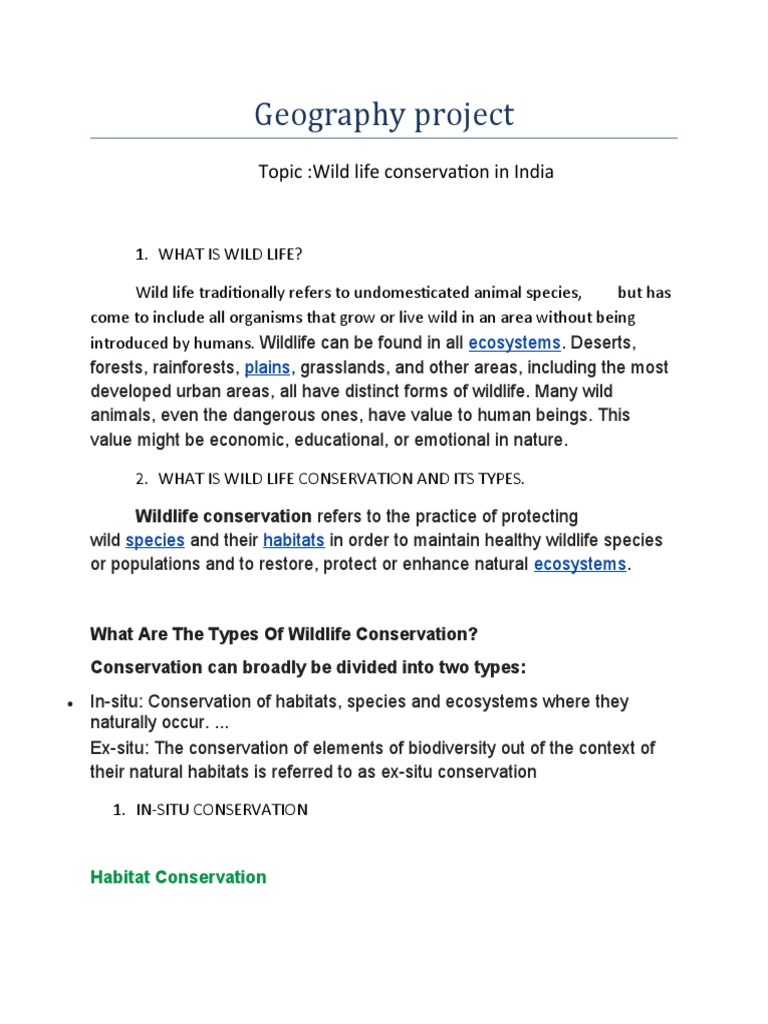 Geography Project APS PDF Conservation Biology Poaching