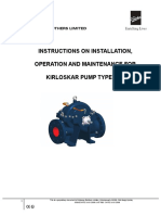 Instructions On Installation, Operation and Maintenance For Kirloskar Pump Type I-Ht