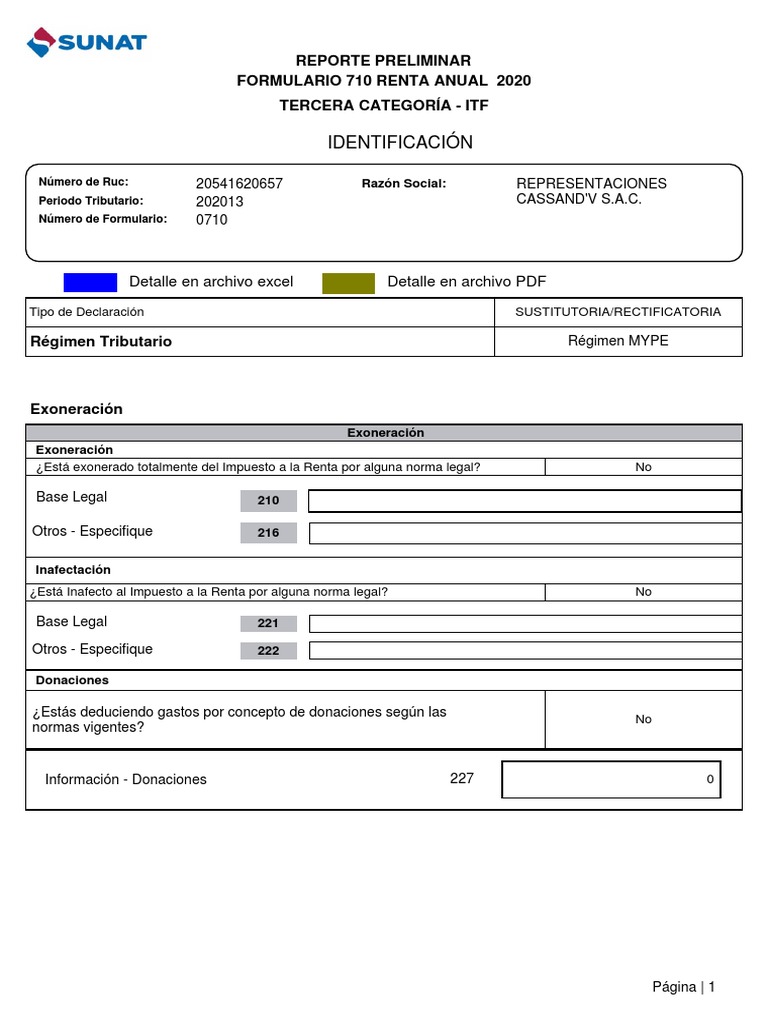 Reporte Formulario 710 Renta 2020 | PDF | Impuesto sobre la renta ...