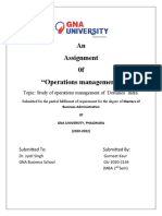 Operations Managment Assignment On Dominos India