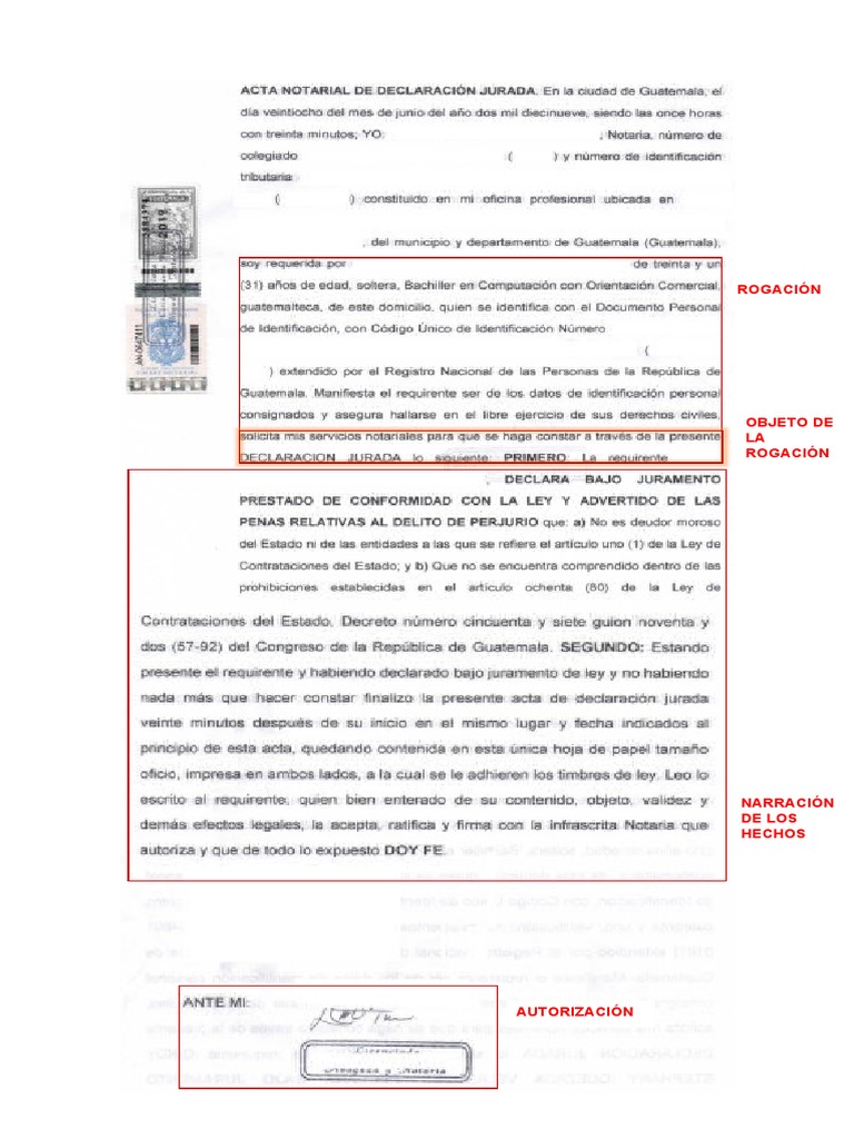 Estructura Del Acta Notarial | PDF