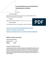 Requerimientos Nutricionales para El Crecimiento de Saccharomyces Cerevisiae