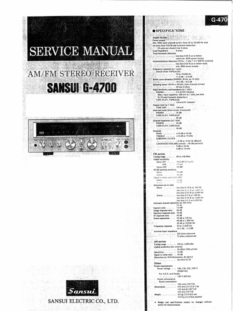 Receiver Sansui G-4700 | PDF