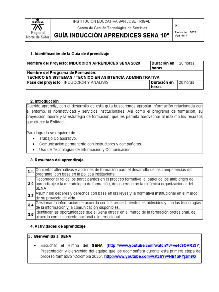 Guía de Inducción para Aprendices SENA | PDF | Aprendizaje | Evaluación