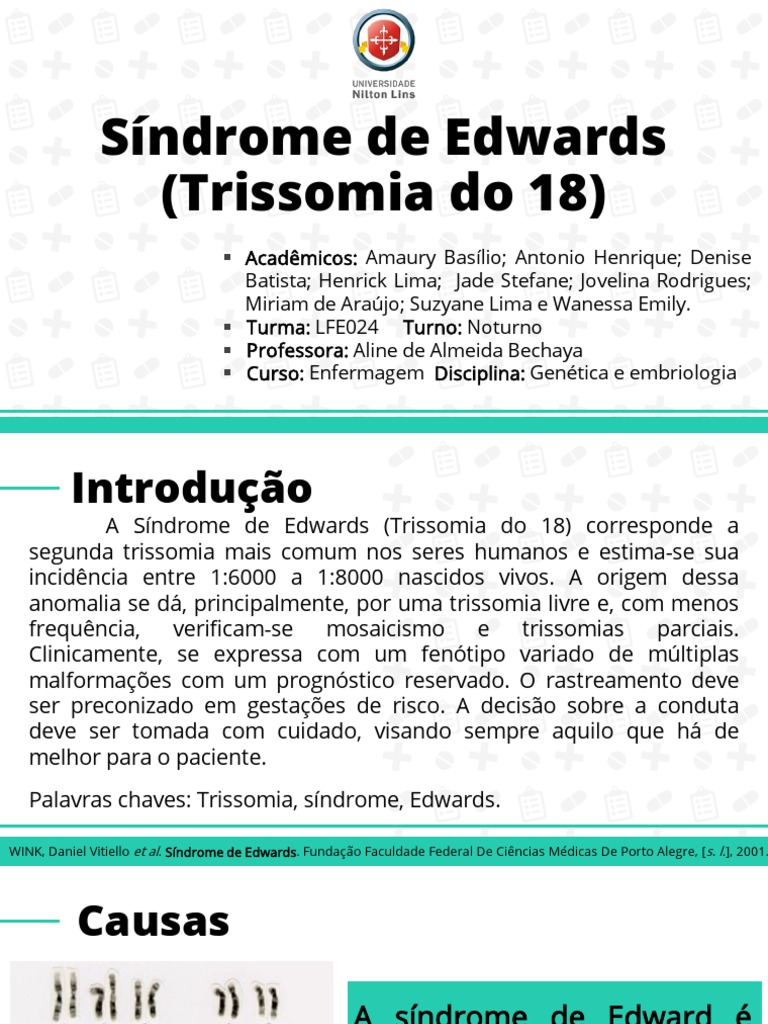 Sindrome de Edwards - 2 | PDF | Remédio | Ciências da Saúde