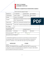 Faculty of Nursing Assignment Cover Page ALL Details MUST BE COMPLETED or Assignment May Be Returned Before Acceptance