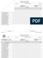 Planilla de Asistencia: Período: Asignatura: Docente: Año Lectivo: Grupo: Jornada - Grado