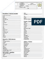 Breakfast / Café Da Manhã: Vocabulário / Nota Livre