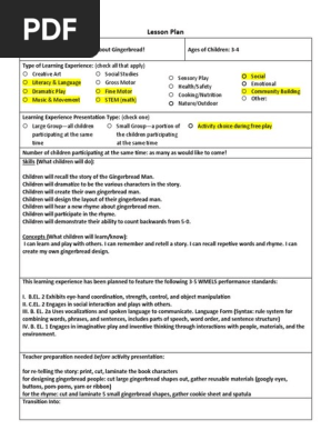 all about gingerbread  revised lesson plan