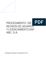 Politica Revision de Usuarios Y Licenciamiento Sap ABC SA