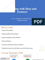 Working With Data and Features: CS771: Introduction To Machine Learning Nisheeth Srivastava