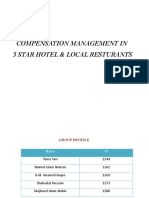 Compensation Management in 5 Star Hotel & Local Resturants