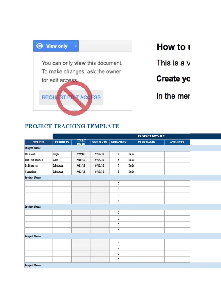 Google Sheets Project Tracker Template | PDF | Computing