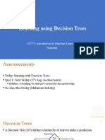 Learning Using Decision Trees: CS771: Introduction To Machine Learning Nisheeth