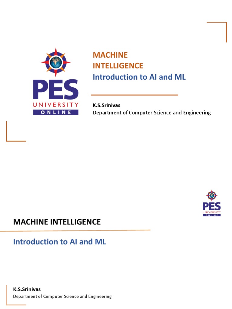 Machine Intelligence: Introduction To AI and ML | PDF | Artificial ...