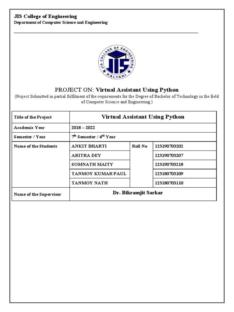 Document of Python Virtual Assistant | PDF | Speech Synthesis ...