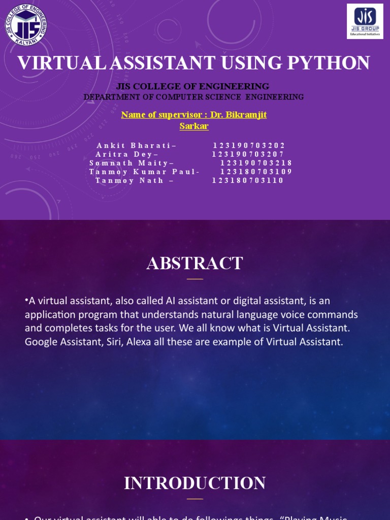 VIRTUAL ASSISTANT USING PYTHON (PR 792) FINAL COPY | PDF | Application ...