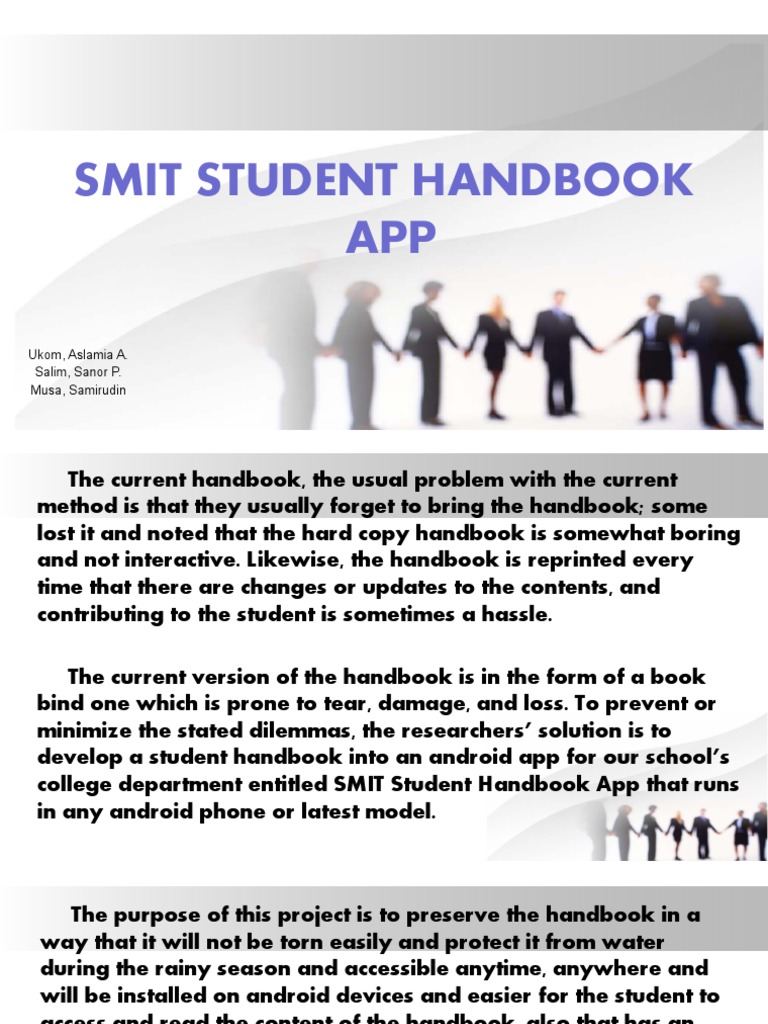 SMIT Student Handbook App Overview | PDF | Android (Operating System ...