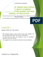 Perception of Senior High School Students About Academic Procrastination During The New Normal of Education