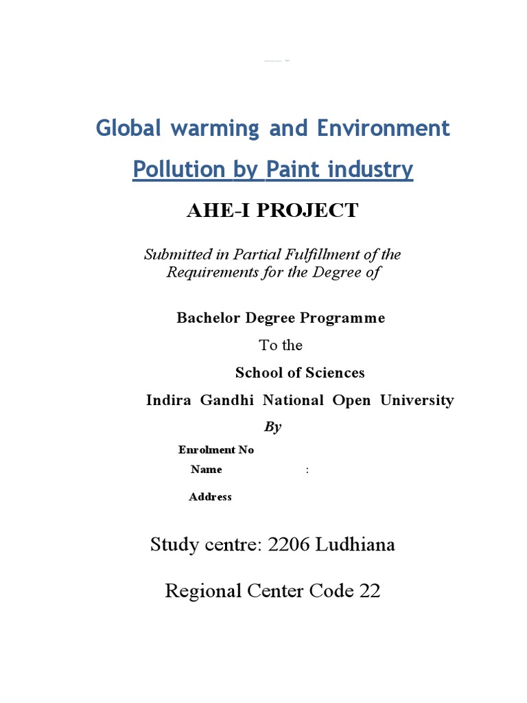 Global Warming and Environment Pollution by Paint Industry | PDF ...