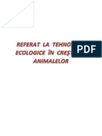 Tehnologii Ecologice În Creşterea Animalelor