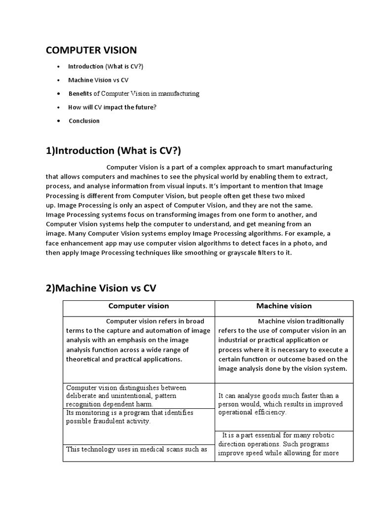 Computer Vision | PDF | Computer Vision | Automation