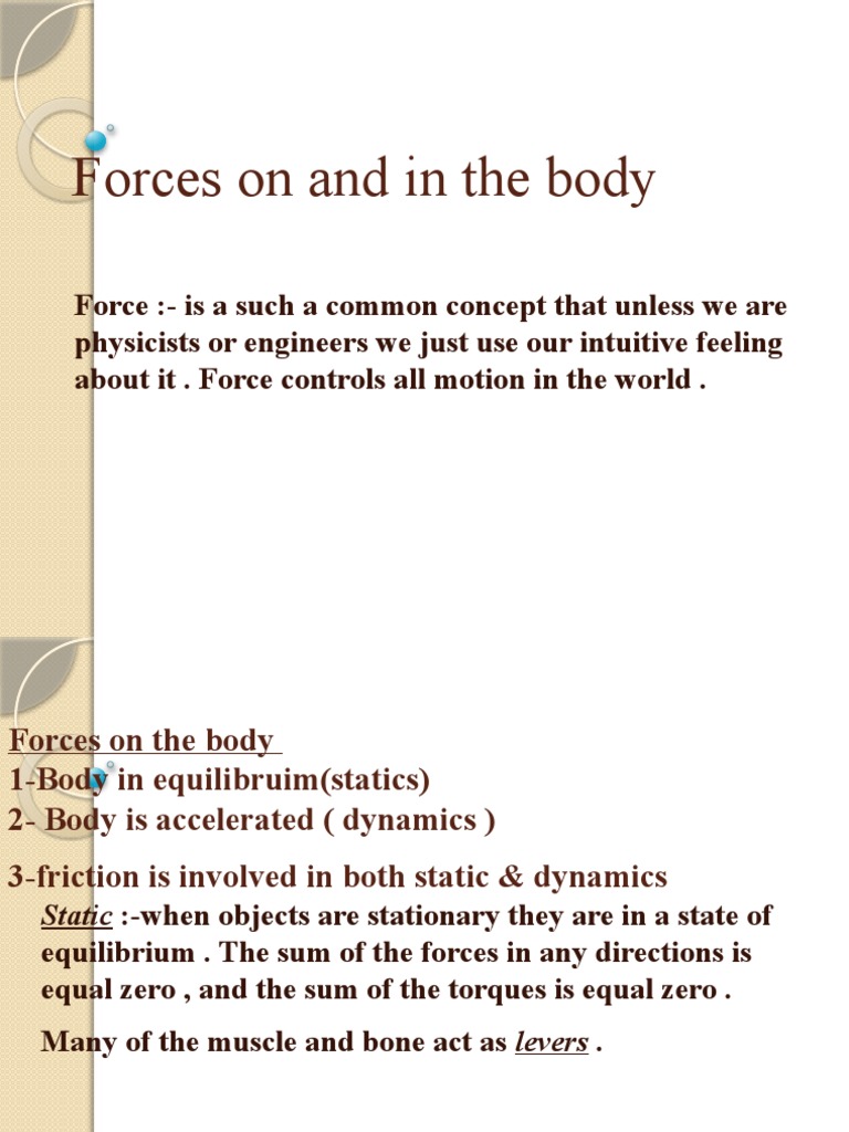 Ch-2 Forces On and in The Body | PDF | Force | Lever
