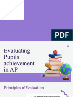 Evaluating Pupils Achievement in AP