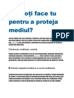 Ce Poți Face Tu Pentru A Proteja Mediul