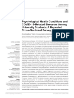 Psychological Health Conditions and COVID-19-Related Stressors Among University Students: A Repeated Cross-Sectional Survey