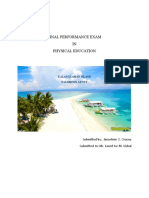 Final Performance Exam IN Physical Education: Kalanggaman Island Palompon, Leyte