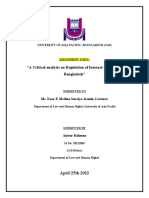 A Critical Analysis On Regulation of Internet Banking in Bangladesh