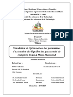 Simulation Et Optimisation Des Paramètres D'extraction Des Liquides Des Gaz Associé de Complexe ZCINA Hassi Messaoud