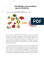 Uso de Antioxidantes Como Auxiliares para La COVID