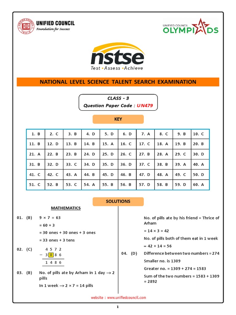 National Level Science Talent Search Examination: Test Assess Achieve ...